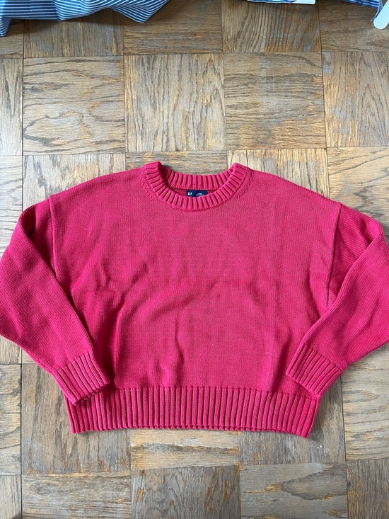 GAP Sweaters - 100% Cotton Crop Crewneck Women's Sweater Red - Gap